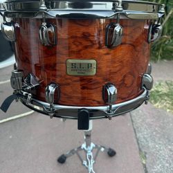 Tama S.L.P. Natural Quilted Bubinga Snare Drum - 8"x14" 