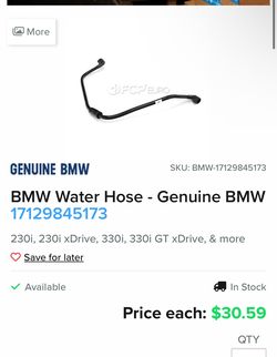 BMW Water Hose - Genuine BMW