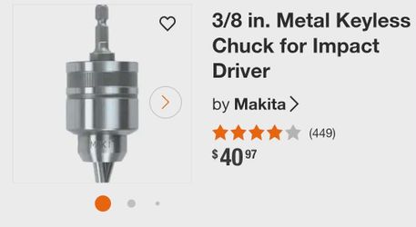 Makita 3/8 in. Metal Keyless Chuck for Impact Driver – Used