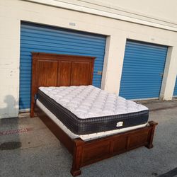 Free Delivery - Queen Bed Bedframe Frame Bedroom Mattress Set 