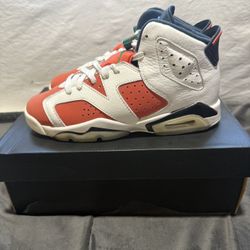 New In Box Nike Air Jordan 6 Retro BG Carmine White Red Black Size 4.5Y Youth with Box 