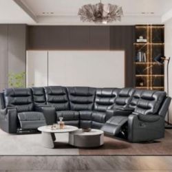Black Reclining Sectional 