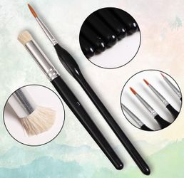 2-4 13-Piece Artist Brush Set | 10 Hog Bristle + 3 Nylon | Birch Wood & Aluminum Ferrules | Oil/Acrylic Painting | Professional Grade Artist Brushes