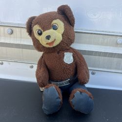 Vintage Smokey Bear Plush Knickerbocker Toy Co 1960s 1970s Forest Ranger Bear 