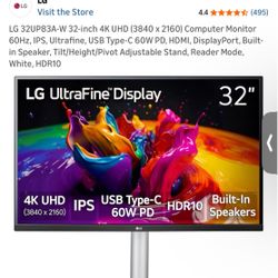 LG 32UP83A -W 32-inch 4K UHD (3840 x 2160) Computer Monitor