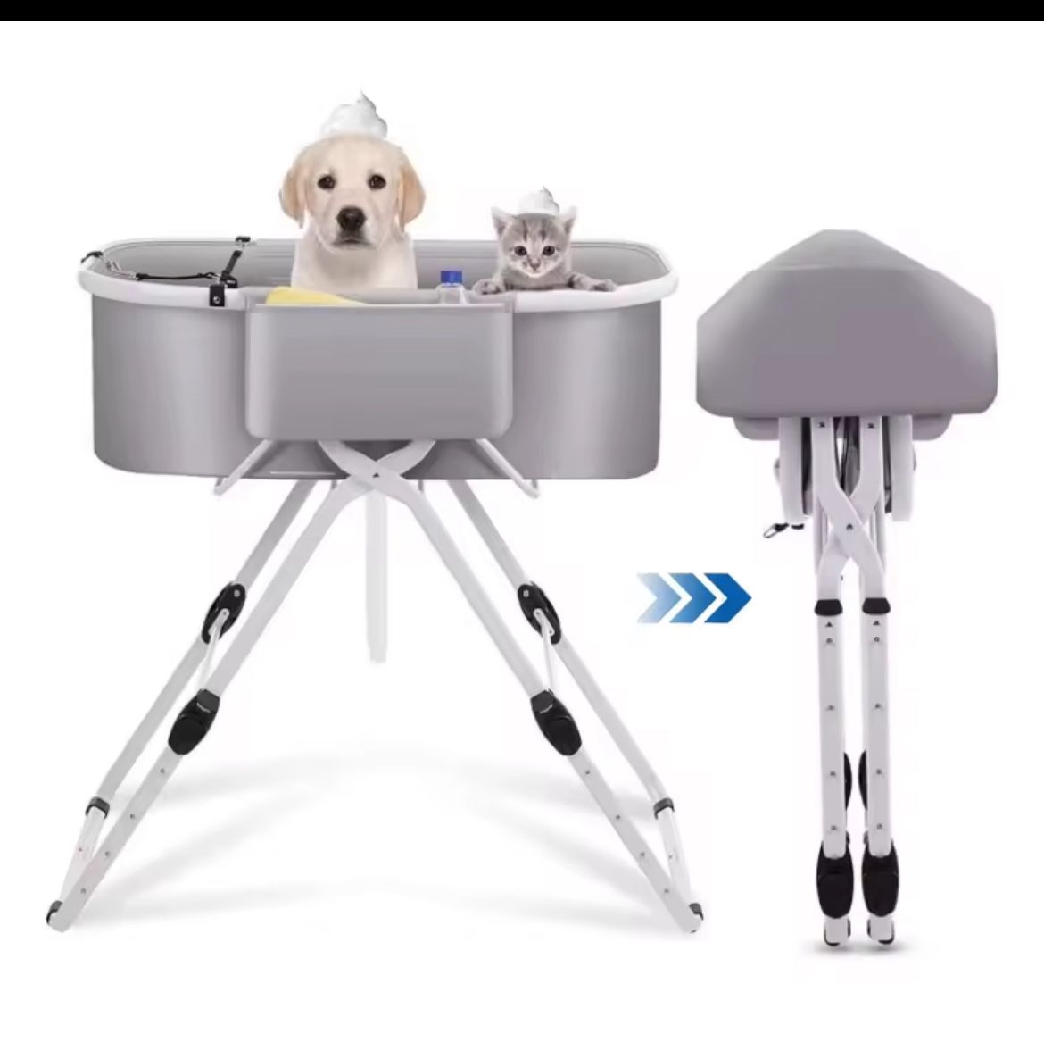 Portable Pet Bathtub Foldable Elevated Small Medium Dog Bath Tubs for Bathing Shower Grooming Dog