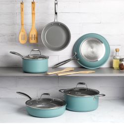 Goodful Ceramic Nonstick Pots and Pans Set, 12-Piece Set