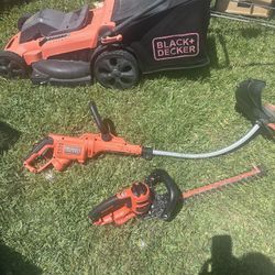 Black & Decker Electric Lawn Mower, Hedge Trimmer And String Edge Trimmer