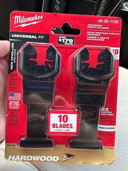 Milwaukee 1-3/8 in. High Carbon Steel Universal Fit Japanese Teeth Hardwood Cutting Multi-Tool Oscillating Blade (10-Pack)