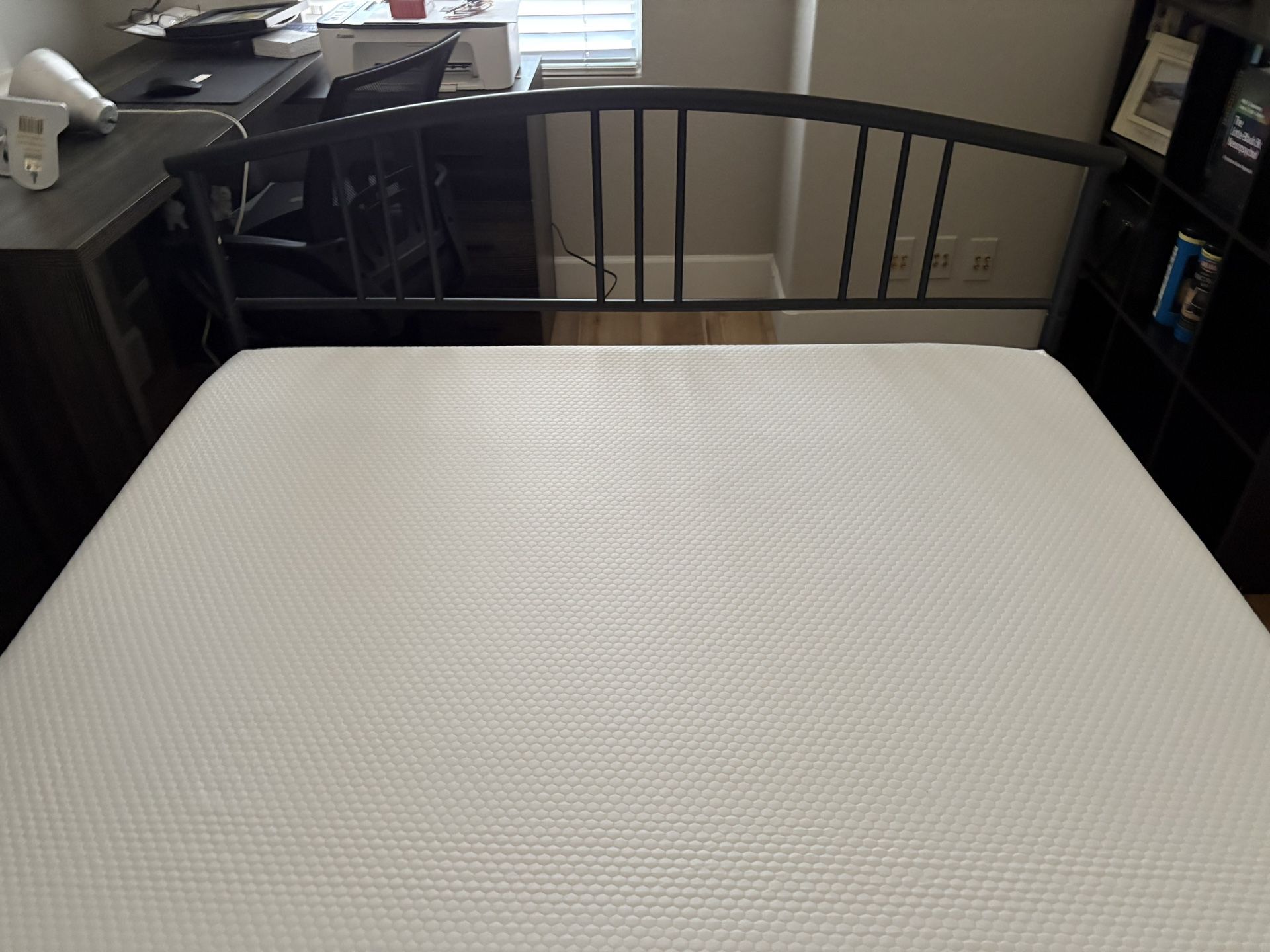 Bed-Full Metal Frame And Memory Foam Mattress- Like New