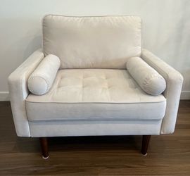 Vesgantti Beige Velvet Chair