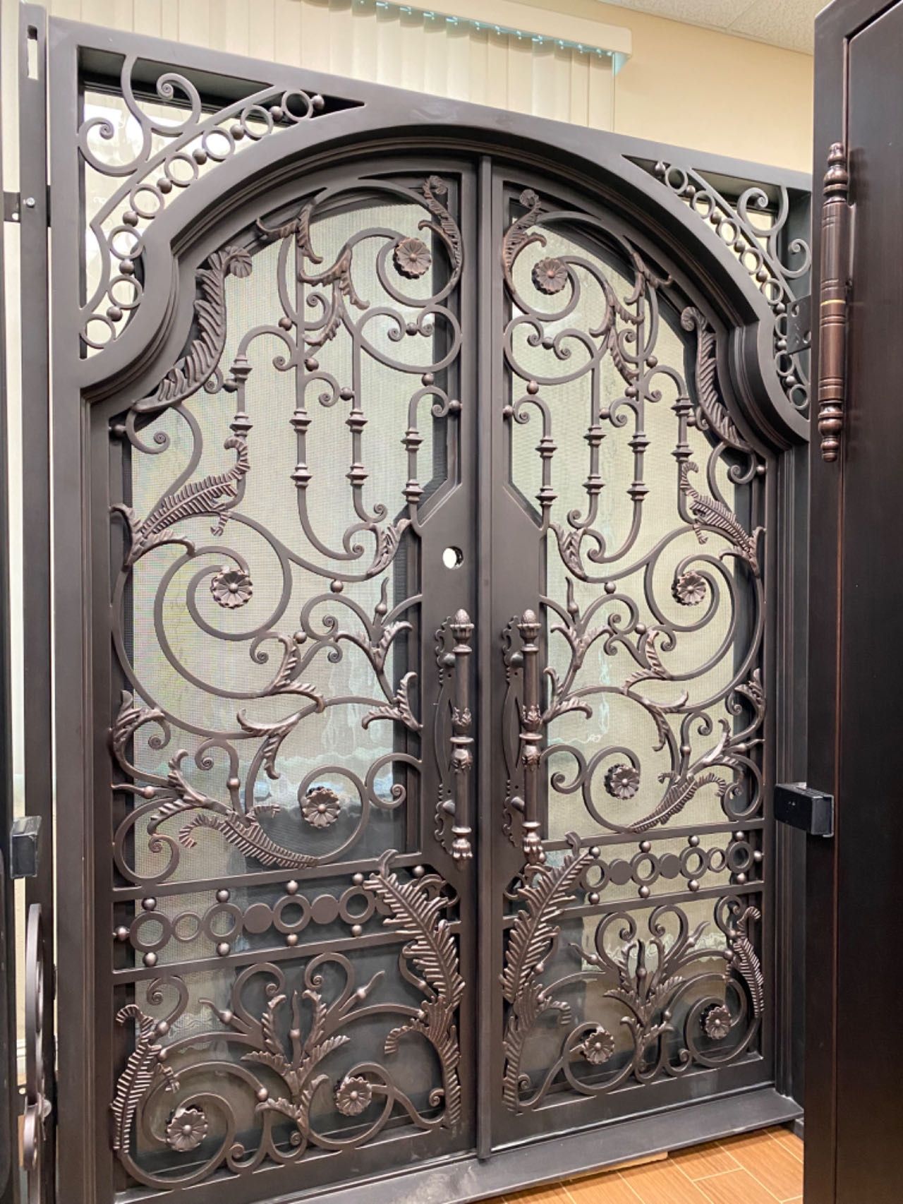 Wrought Iron Door 72”x96” Openable Window With Screen