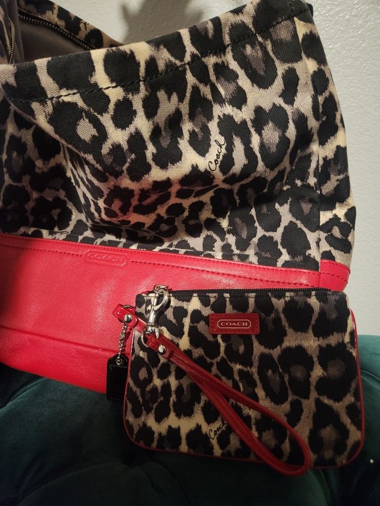 Coach Bag & Matching Wristlet 