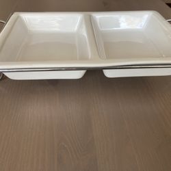 Two in one Dining Plate with a Metal Rack