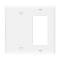 ENERLITES - Combination Two-Gang Wall Plate – Blank and Decorator/GFCI - WHITE