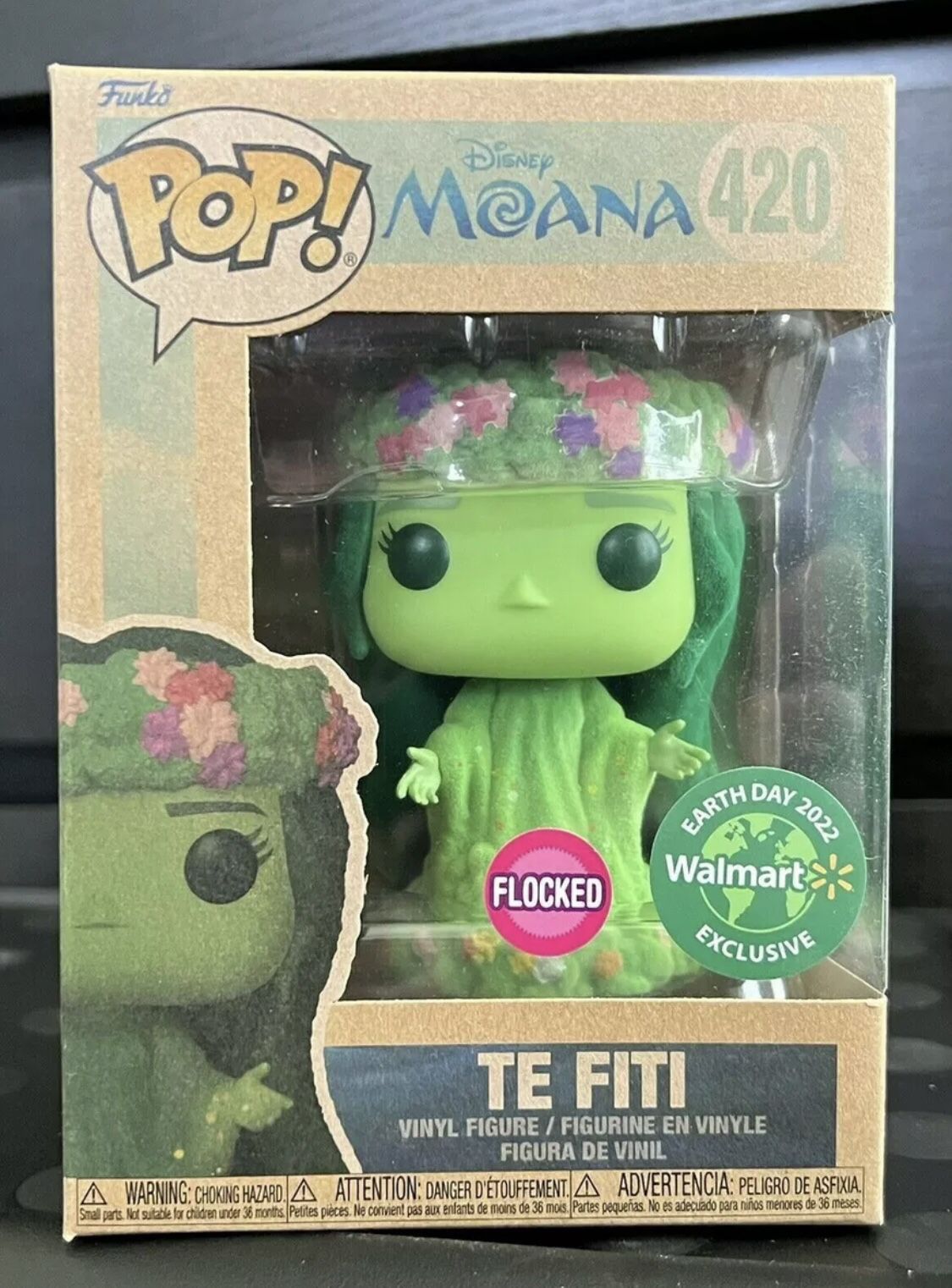 Funko Pop Disney Moana: Te Fiti #420 (Flocked) Earth Day 2022 Walmart Exclusive 