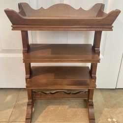Antique Vintage Tell City Furniture Solid Wood 3 Tier Decorative Shelf