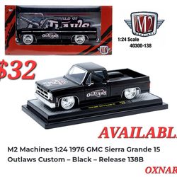 M2 Machines 1:24 1976 GMC Sierra Grande 15 Outlaws Custom - Black