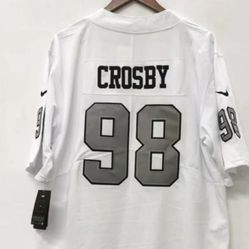 Raiders Maxx Crosby White Jersey Brand New 