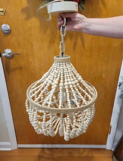 Pottery Barn Kids 14” Dahlia Wood Bead Chandelier