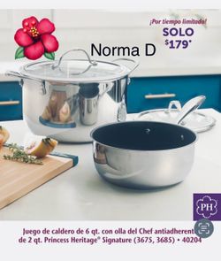 Set de caldero de 6 qts y olla de 2 qts nuevas en sus cajas