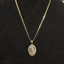 Gold virgencita medallion