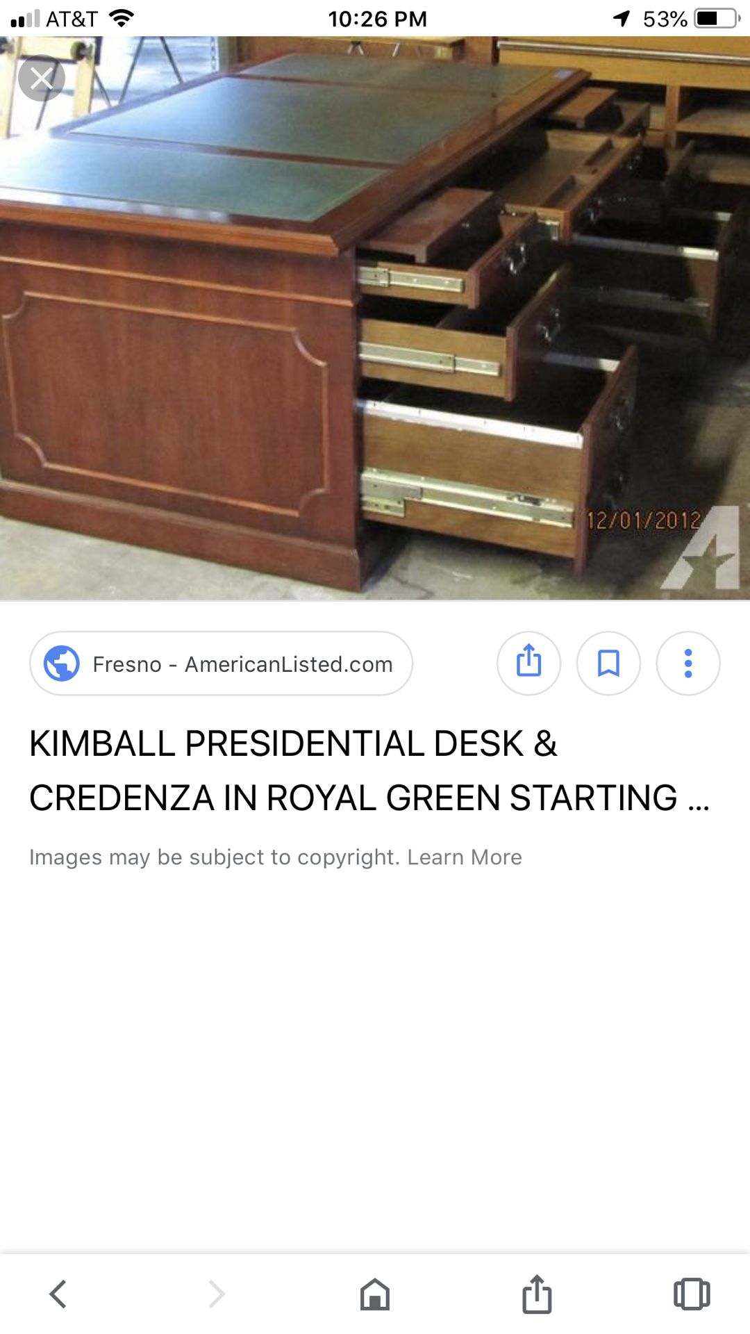 Kimball Executive Desk USED