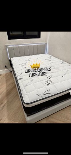 Queen size bed frame with mattress included
