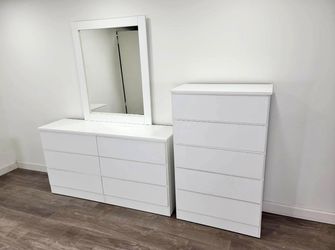 Dresser Whit Mirror And Chest - Cómoda Con Espejo Y Gavetero