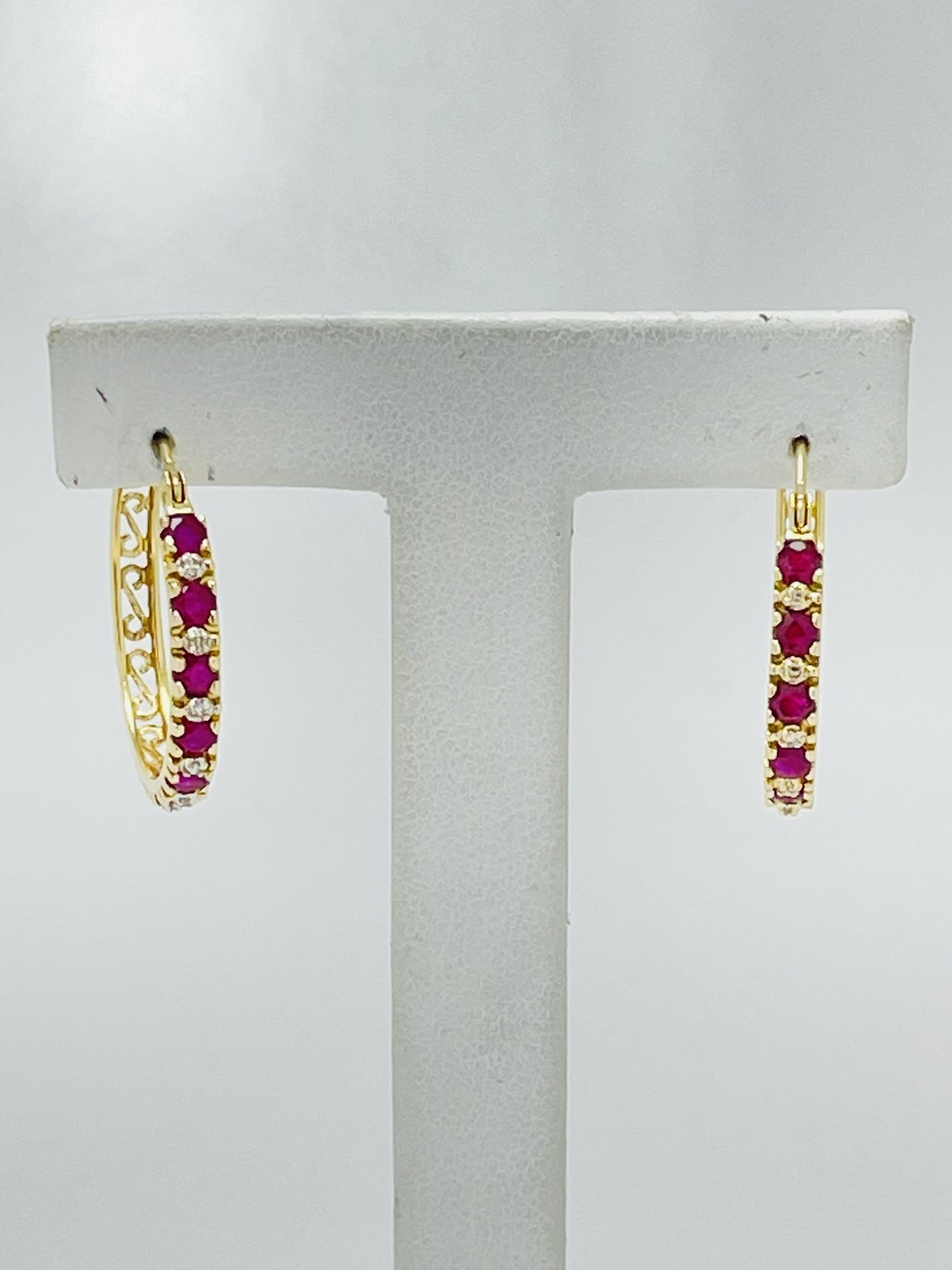 14k Ruby & Diamond Earrings