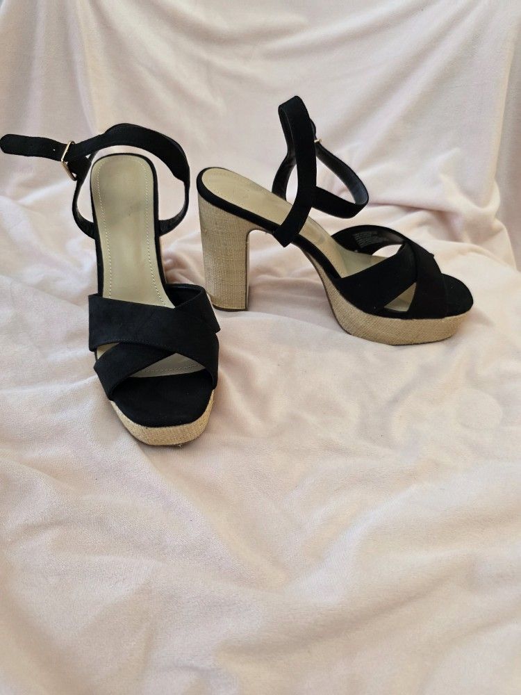 Black And Beige Heels