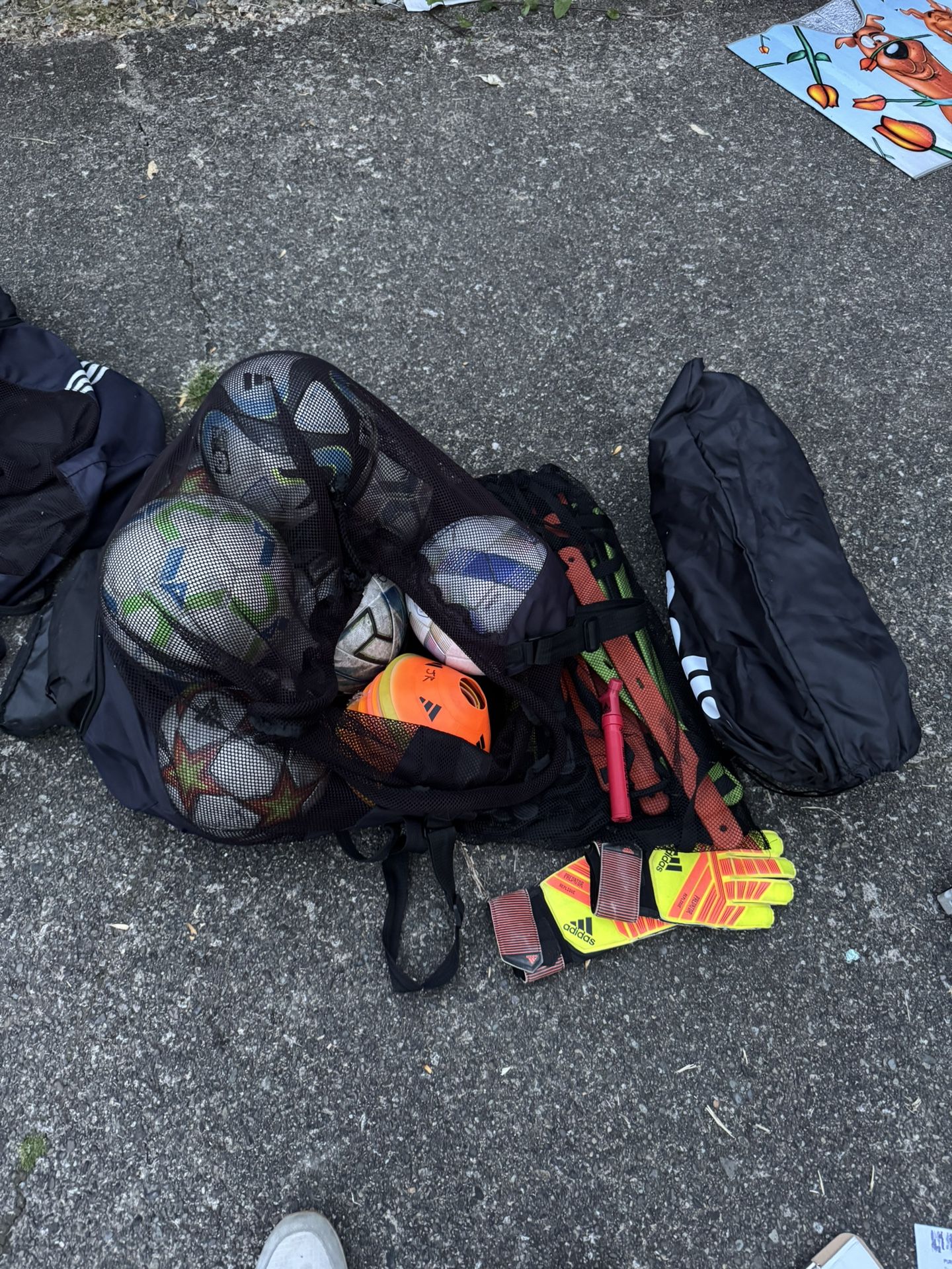 Soccer Balls And Training Equipment. Ready To Go Coach Kit
