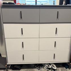 Gray And White Dresser