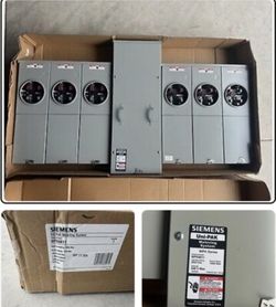 Siemens WEPK6612 PAK Metering: NEC 2020, EUSERC, 120/240V, 600A, 6 Gang, 1 Phase, 225A, 4 Jaw, Ring Type, No Bypass