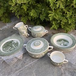 1950’s Royal China, Old Curiosity Shop Dinner Set