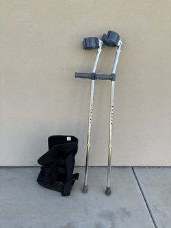 Crutches and medical boot