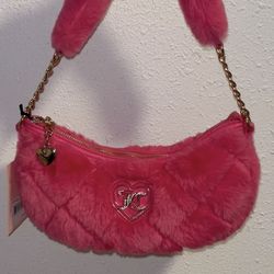 Hot Pink Juicy Couture Faux Fur Shoulder Bag