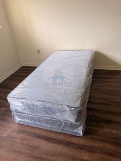 NEW TWIN SIZE 38x75” MATTRESS AND BOX SPRING-2pcs