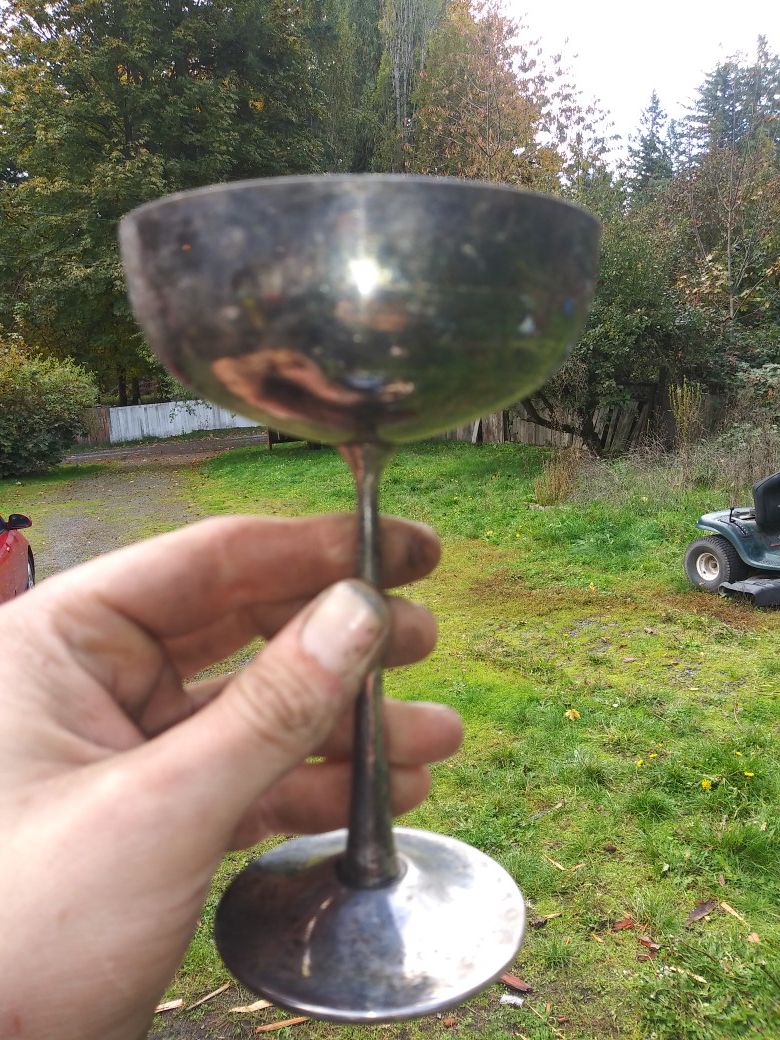 Antique silver plated goblet all my silverware for 100