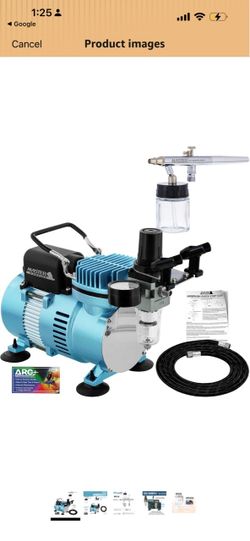 Master Airbrush Multi-Purpose Airbrushing System Kit with Airbrush Siphon Feed Dual-Action, 0.35 Tip, 3/4 oz Fluid Cup, Pro 1/5 hp Cool Runner II Dual
