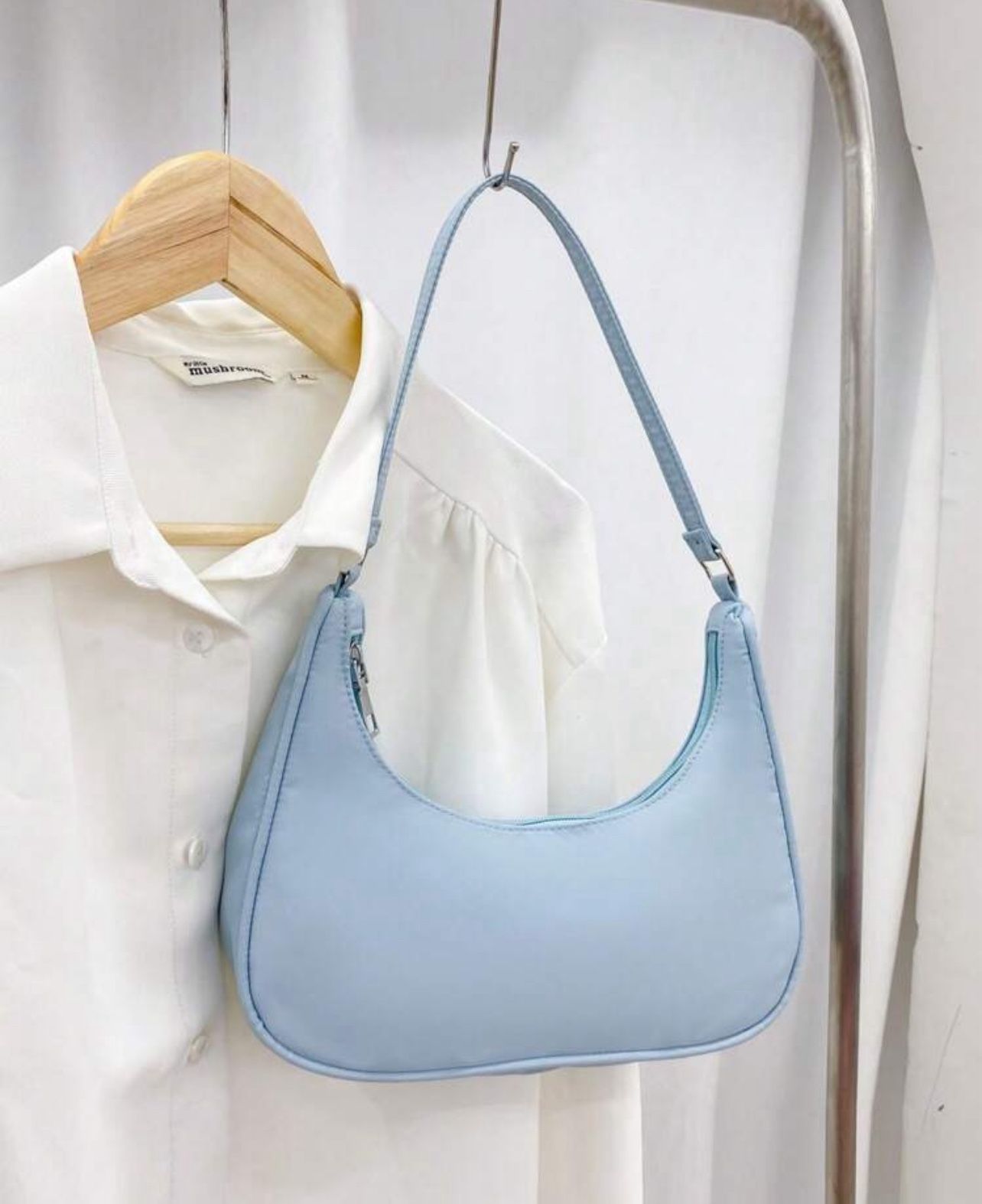 Baby Blue Baguette Bag