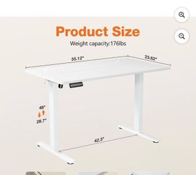 Adjustable Standing Desk – White – Good Condition