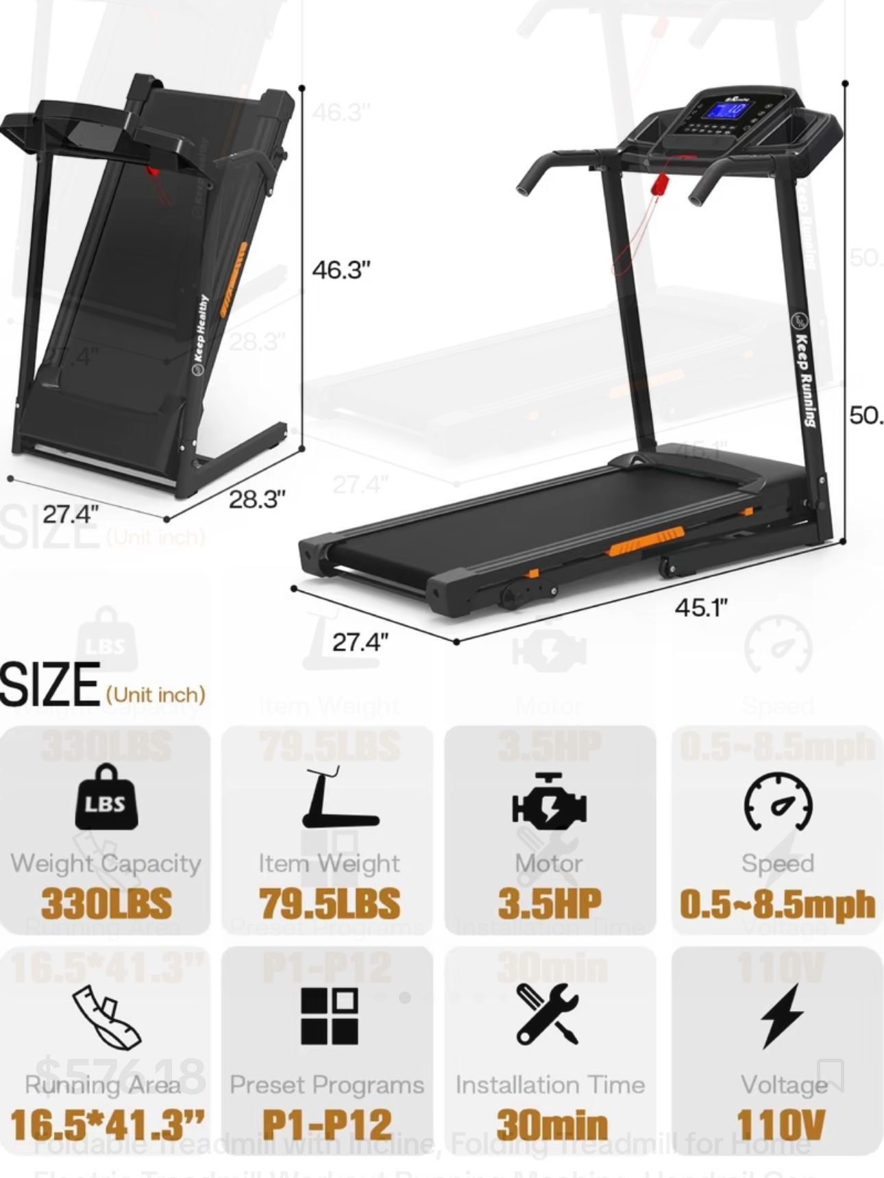 Foldable Treadmill With Incline