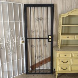 Black Security Door - Metal