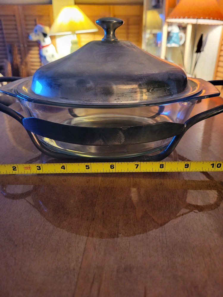 3 Peice Silver Glass Serving Dish