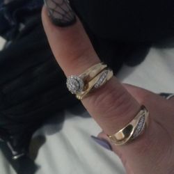 Daniel Jewelery 10k Gold Diamond Engagement Ring Set(his And Hers)