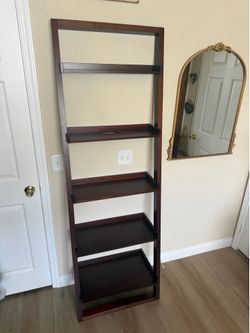 Brown book shelf