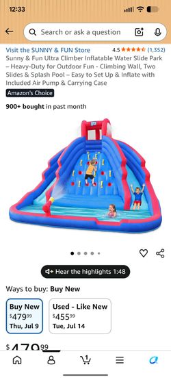 Inflatable water slide