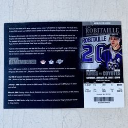 Luc Robitaille Los Angeles Kings Jersey Retirement Celebration Ticket Stub 1/20/07 RARE (2 AVAILABLE)