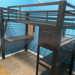 Twin Bunk Bed With Desk And Storage 